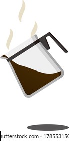 Pour the coffee isolated vector illustration