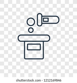Pour concept vector linear icon isolated on transparent background, Pour concept transparency concept in outline style