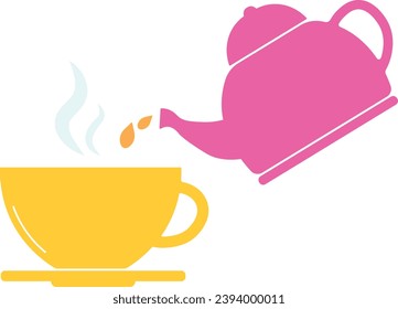 Pour Drink from Teapot into a Cup