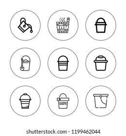 Pour icon set. collection of 9 outline pour icons with  icons. editable icons.