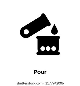 Pour icon vector isolated on white background, logo concept of Pour sign on transparent background, filled black symbol