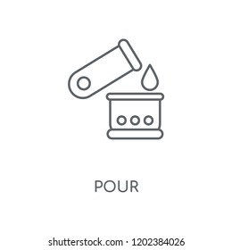 Pour linear icon. Pour concept stroke symbol design. Thin graphic elements vector illustration, outline pattern on a white background, eps 10.