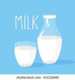 Pour milk into a jug, milk jug, glass, eps 10