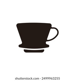 Pour over brewer icon. Flat silhouette version.