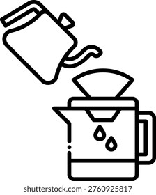 Pour Over Coffee Brewing Icon