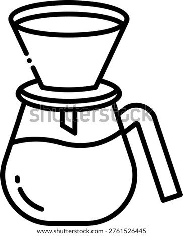 Pour Over Coffee Brewing Illustration