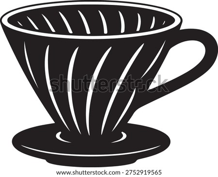 Pour over coffee dripper brewing filter icon