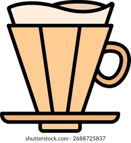 Pour Over Coffee Dripper Isolated Vector Icon