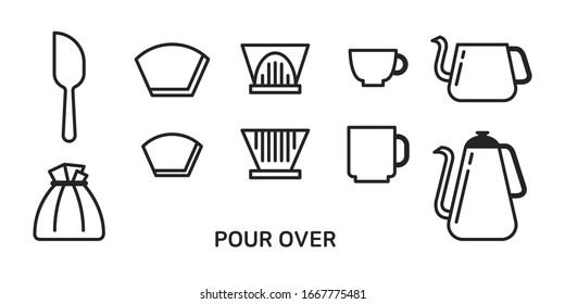 pour over coffee, hand drip coffee, equipment, filter, pot, dripper