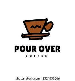 Pour over coffee icon vector illustration design template.