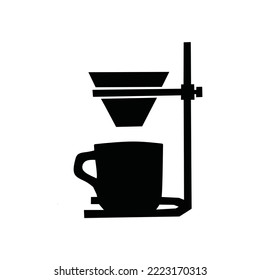 Pour over coffee illustration. Coffee alternative hand drawing. Cafe spot illustration. Coffee line art
