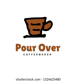 Pour over coffee maker icon vector illustration design template.
