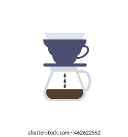 pour over coffee maker icon. v60. vector illustration