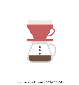 pour over coffee maker icon. v60. vector illustration