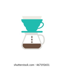pour over coffee maker icon. vector illustration