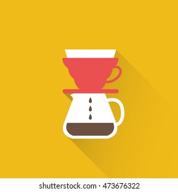 pour over coffee maker icon. vector illustration