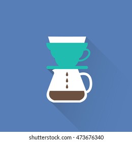 pour over coffee maker icon. vector illustration