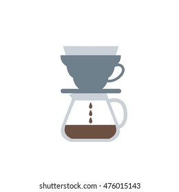 pour over coffee maker icon. vector illustration