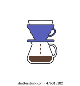pour over coffee maker icon. vector illustration