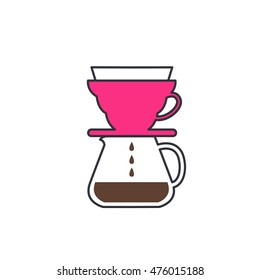 pour over coffee maker icon. vector illustration