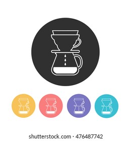 pour over coffee maker icon. vector illustration