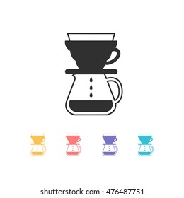 pour over coffee maker icon. vector illustration