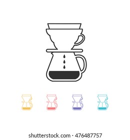 pour over coffee maker icon. vector illustration