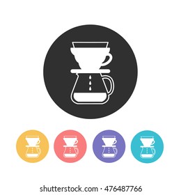 pour over coffee maker icon. vector illustration