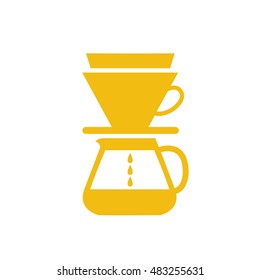 pour over coffee maker icon. vector illustration