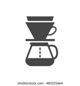 Pour Over Coffee Maker Icon. Vector Illustration