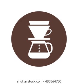 pour over coffee maker icon. vector illustration