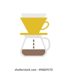 pour over coffee maker icon. v60. vector illustration