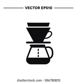 pour over coffee maker icon. vector illustration