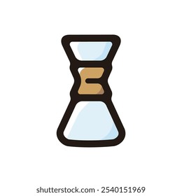 Pour over coffee maker outline icon for graphic design, apps and websites