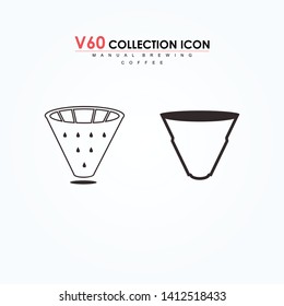 Pour Over Coffee Maker V60 Collection Icon Vector