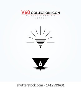 Pour Over Coffee Maker V60 Collection Icon Vector