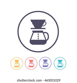 pour over coffee maker. v60. vector illustration