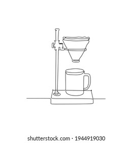 Pour Over Coffee Station Dripper Stand - Continuous one line drawing