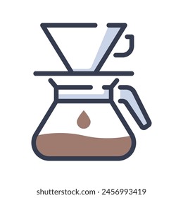 Pour over coffee vector icon illustration