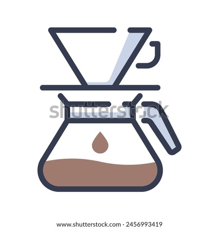 Pour over coffee vector icon illustration
