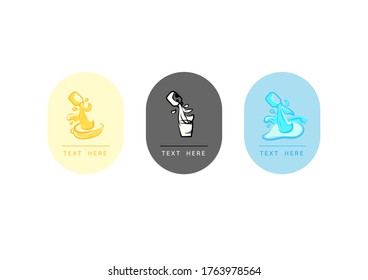 Pour Shabu soup, milk and water graphic vector logo