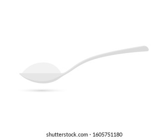 Pour. Cuchara con azúcar. Ingredientes para hornear y cocinar. Ilustración de material vectorial.