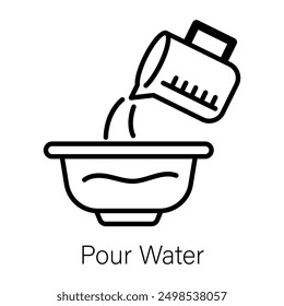 Pour water icon in line style