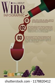 Pour wine into glass infographic