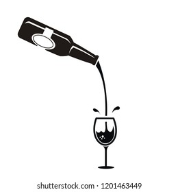 poured beer in a glass icon vector