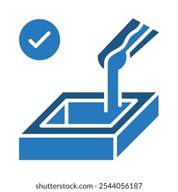 Ilustración vectorial de la línea de iconos de Poured Foundation