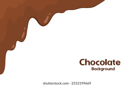 gegossene heiße Schokolade schmilzt auf weißem Hintergrund. fließende elegante dunkle Schokolade. wellige flüssige Schokolade Text Raum Hintergrund für Banner oder Verpackungsdesign. fließender Choco-Hintergrund.