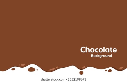 derramou chocolate quente derretendo sobre fundo branco. fluindo chocolate escuro elegante. fundo de texto de chocolate líquido ondulado para design de banner ou embalagem. fundo de chocolate líquido fluido.