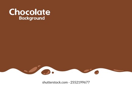 derramou chocolate quente derretendo sobre fundo branco. fluindo chocolate escuro elegante. fundo de texto de chocolate líquido ondulado para design de banner ou embalagem. fundo de chocolate líquido fluido.