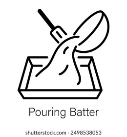 Pouring batter icon in linear style